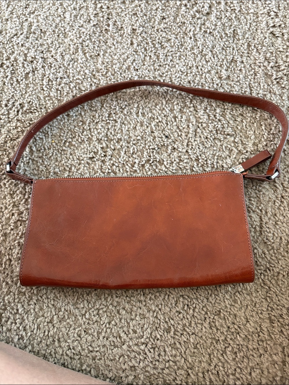 Monsac Brown Leather Clutch Wristlet